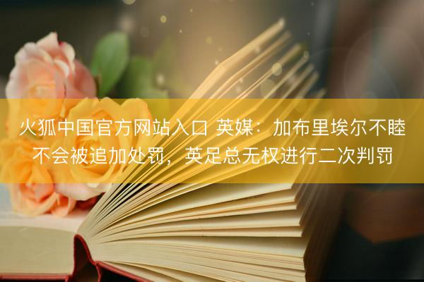 火狐中国官方网站入口 英媒：加布里埃尔不睦不会被追加处罚，英足总无权进行二次判罚