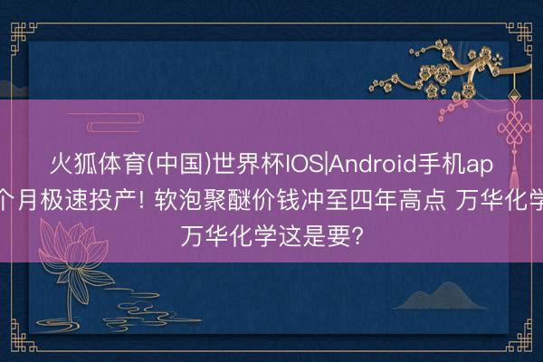 火狐体育(中国)世界杯IOS|Android手机app下载 5个月极速投产! 软泡聚醚价钱冲至四年高点 万华化学这是要?