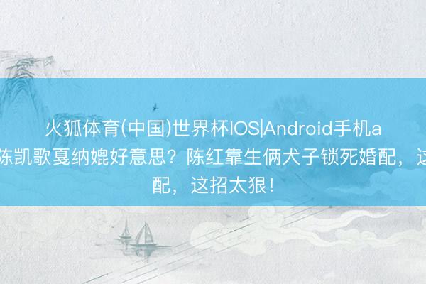 火狐体育(中国)世界杯IOS|Android手机app下载 陈凯歌戛纳媲好意思？陈红靠生俩犬子锁死婚配，这招太狠！